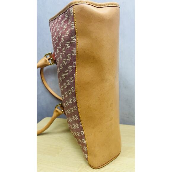 Dooney & Bourke Wayfarer Pink Tan Canvas Monogram Crossbody Bag Satchel - Picture 5 of 16